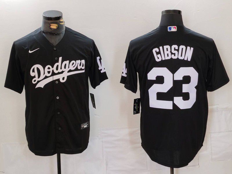 Men Los Angeles Dodgers 23 Gibson Black Nike Game 2024 MLB Jersey style 6